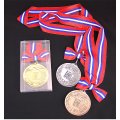 AMメダル-B型 φ75mm　プラケース入り　蝶リボン付き：大会の記念に１個から販売、金メダル・銀メダル・銅メダル、優勝メダル