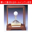 画像1: ホールインワン用ブロンズ　BT3502：ホールインワンの記念ボールを飾れる記念品　記念クリスタルブロンズトロフィー (1)
