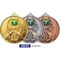 AM82メダルのVマーク付き-A型 φ75mmメダル　A型ケース入り　蝶リボン付 ：大会の記念に１個から販売、金メダル・銀メダル・銅メダル、選べるレリーフがついた優勝メダル