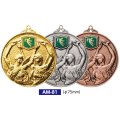 AM81メダルのVマーク付き-A型 φ75mmメダル　A型ケース入り　蝶リボン付 ：大会の記念に１個から販売、金メダル・銀メダル・銅メダル、選べるレリーフがついた優勝メダル