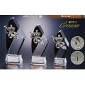 BW-2036　クリスタルブロンズ 　高級感あるガラス製　クリスタルトロフィー