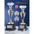 画像1: BW-2003　クリスタルブロンズ 　高級感あるガラス製　クリスタルトロフィー (1)