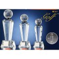 BW-2196 ゴルフ用クリスタル ゴルフコンペの記念品、景品には、ガラス製の高級なゴルフ用のクリスタルトロフィー