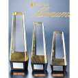 画像1: BW-2029（ラメ加工） クリスタルブロンズ 　高級感あるガラス製　クリスタルトロフィー (1)