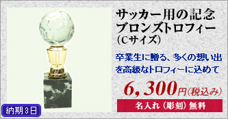 サッカー用記念ブロンズトロフィー（Cサイズ）