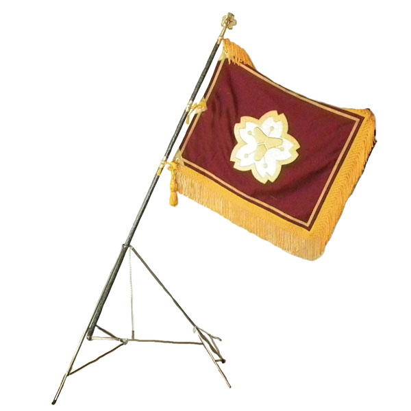 画像4: 最高級青貝入塗棒（彫刻入金色金具付）：高級刺繍旗に使用する千段巻