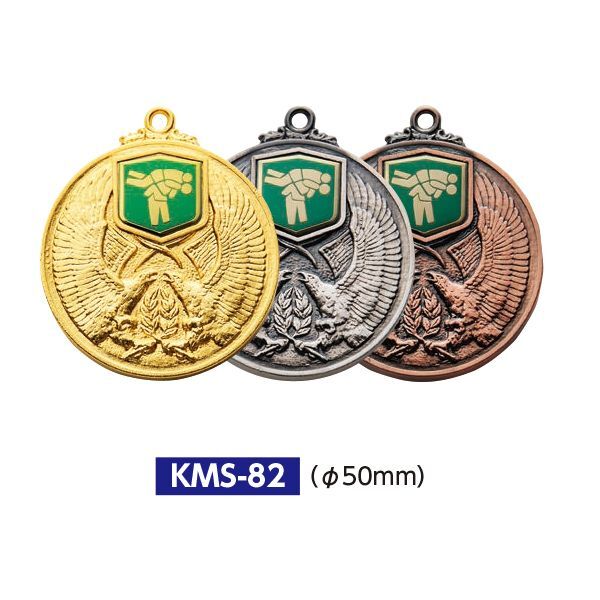 【お試し価格！】 優勝メダル KMSメダルC型 V形リボン付 Φ50mm
