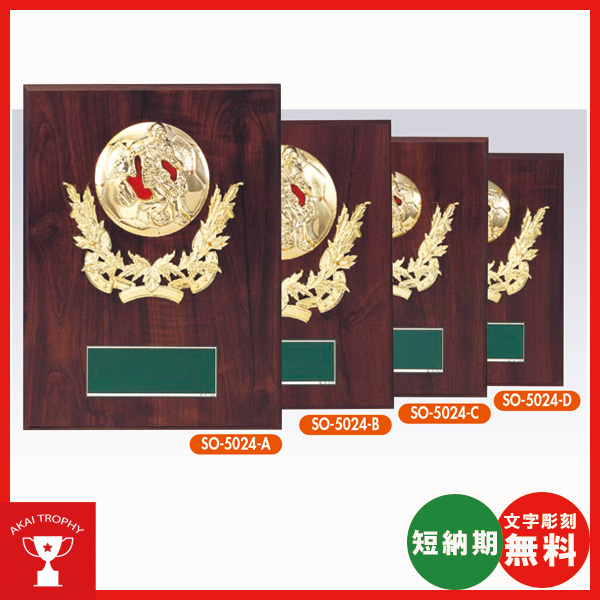 SO5024：名入れ・文字彫刻無料・優秀選手賞・殊勲賞・ＭＶＰなどに、オススメのサッカー用の楯 表彰楯