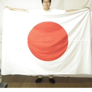 画像: 国旗:日本国旗（天竺地）官公庁や学校等で掲揚するサイズ。木綿生地の一般的なタイプの日章旗（日の丸）