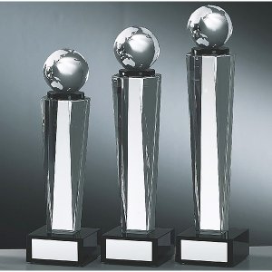 画像: CM-343 クリスタル楯 社内表彰・企業表彰・周年記念・コンテスト用に高級感あるガラス製記念品・クリスタル楯