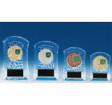 画像: KV5444：金・銀・銅の色分けが可能です。各種大会に使用していただけるポッティングマーク交換式クリスタル楯