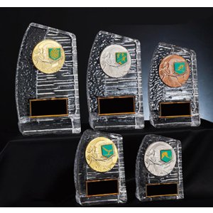 画像: KV5441:金銀銅の色分けが可能です。各種大会に使用していただけるポッティングマーク交換式クリスタル楯