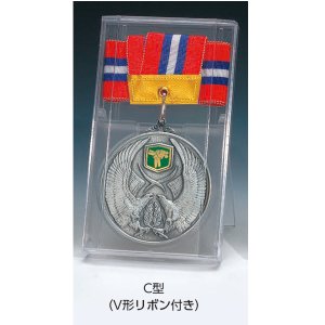 画像3: KM81メダルのVマーク付き-C型 φ60mmメダル　プラケース入り　V形リボン付 ：大会の記念に１個から販売、金メダル・銀メダル・銅メダル、選べるレリーフがついた優勝メダル