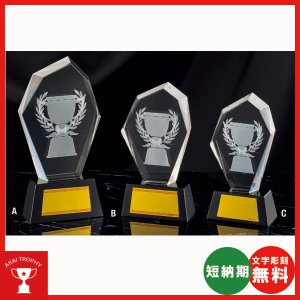 画像: B528:ガラスのブロンズトロフィー