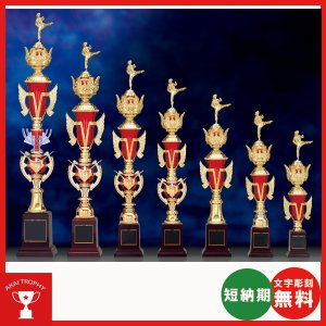 画像1: T1906文字彫刻無料、サッカー・空手・野球・バレーボール・バスケットボール・全ジャンルに安くて大きな１本柱トロフィー