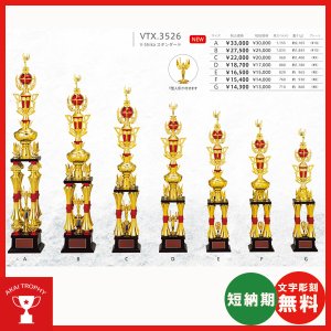 画像: VTX3526：サッカー・野球・バスケットボール・剣道・テニスなどに各種大会に使用していただけるレリーフ交換式トロフィー
