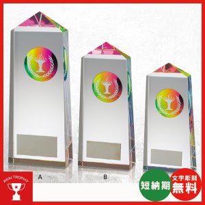 画像: クリスタルブロンズ VT3164高級感あるガラス製トロフィー・クリスタルトロフィー