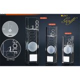 画像: BW-2207 ゴルフ用クリスタル ゴルフコンペの記念品、景品には、ガラス製の高級なゴルフ用のクリスタルトロフィー