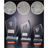 画像: SW-5026　高透過ガラス製　クリスタル楯 　表彰楯・企業表彰・周年記念・コンテスト用に高級感あるガラス製記念品