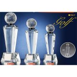 画像: BW-2196 ゴルフ用クリスタル ゴルフコンペの記念品、景品には、ガラス製の高級なゴルフ用のクリスタルトロフィー