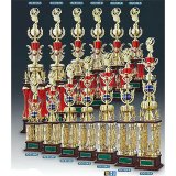 画像: TO-3154文字彫刻無料、ピクトグラムをモチーフにした SZ人形はボリューム満点！！ 4本柱トロフィー