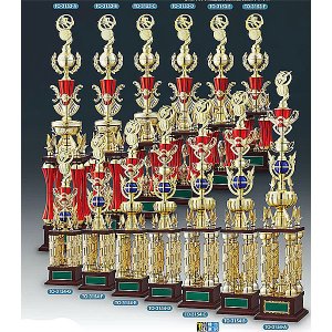 画像: TO-3154文字彫刻無料、ピクトグラムをモチーフにした SZ人形はボリューム満点！！ 4本柱トロフィー