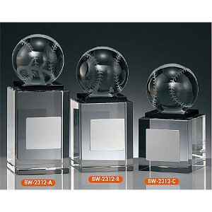 画像: BW2312:野球大会などに使用していただけるクリスタル式トロフィー