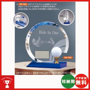 画像: ホールインワン用ブロンズ BW2288:ホールインワンの記念ボールを飾れる記念品 記念クリスタルブロンズトロフィー