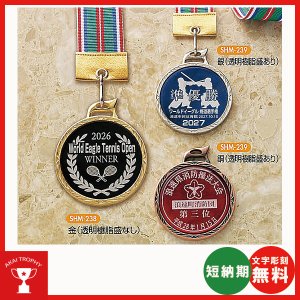 画像: SHM239（透明樹脂盛あり) オリジナルデザインメダル：社内表彰、周年記念、MVPなどにキレイで豪華なメダル