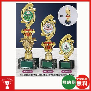 画像1: 特注レリーフ　SH7333　カラープリント+透明樹脂盛りあり　1本柱トロフィー