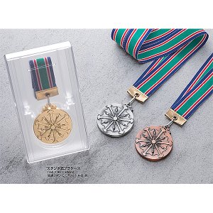 画像2: 警察・消防用 Φ53mmメダル,MO-メダル (スタンド式プラケース・リボン付) 銃剣道・警察・消防・消防団・ピストル