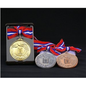 画像1: AMメダル-A型 φ75mm優勝メダル　Ａ型ケース入り　蝶リボン付き 大会の記念に１個から販売、金メダル・銀メダル・銅メダル