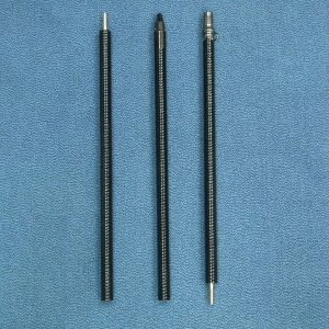 画像: 敬弔旗用黒塗千段巻棒金ネジ（金具付き）：敬弔旗に使用する千段巻