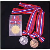 画像: KMメダル-B型 φ60mmメダル　プラケース入り　蝶リボン付き：大会の記念に１個から販売、金メダル・銀メダル・銅メダル、優勝メダル