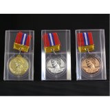 画像: KMメダル-C型 φ60mmメダル　プラケース入り　V形リボン付き：大会の記念に１個から販売、金メダル・銀メダル・銅メダル、優勝メダル