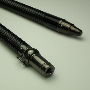 画像2: 敬弔旗用黒塗千段巻棒金ネジ（金具付き）：敬弔旗に使用する千段巻